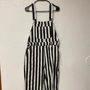 Striped overalls